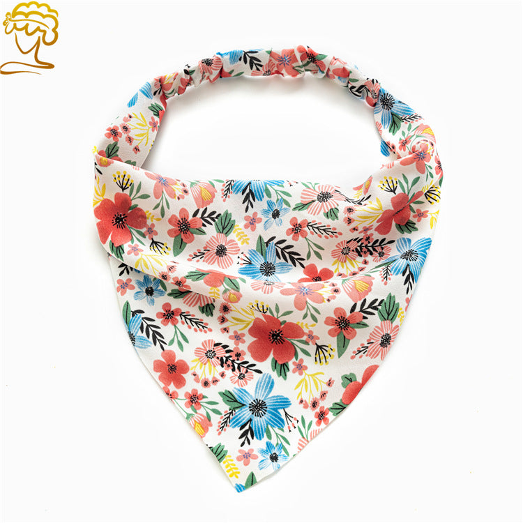 Wholesale New Floral Pastoral Wind Scarf Women's Elastic Headband